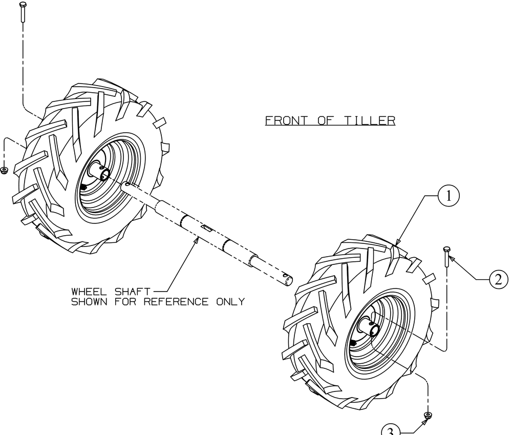 Wheels Diagram and Parts List for 21A-70M8756 2016 Cub Cadet Tiller